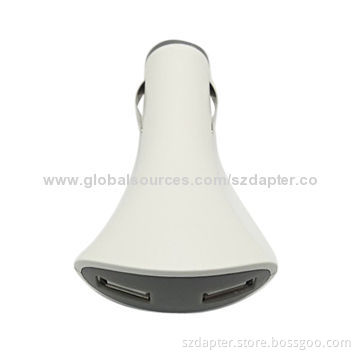 2.1A 2 Ports Car Charger with LED Power Light Indication, 2,100mAh Capacity